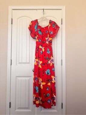 Red Floral Maxi Dress